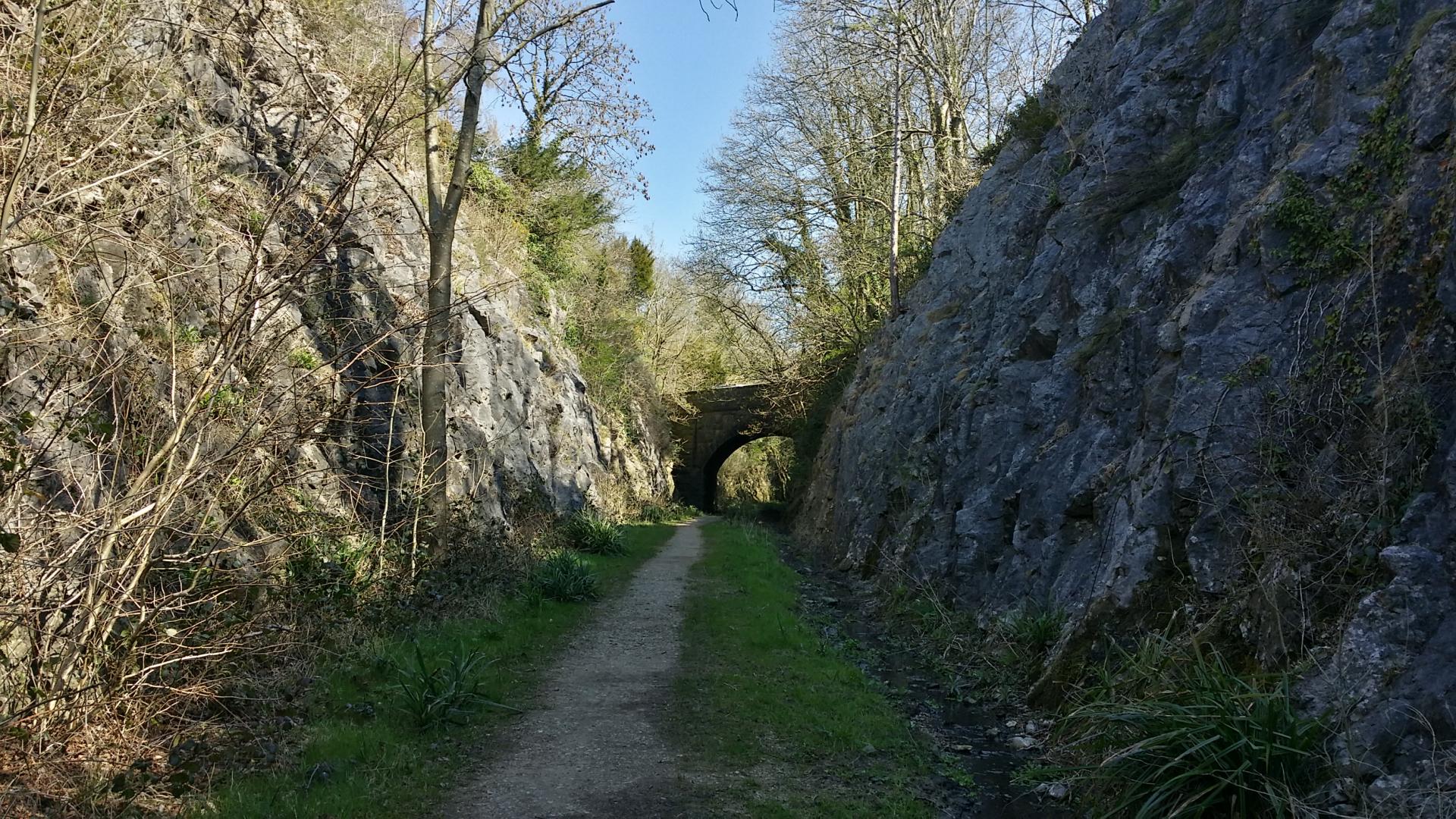 The perfect man-made walking trail beneath the disused railway line from Arnside to Hincaster